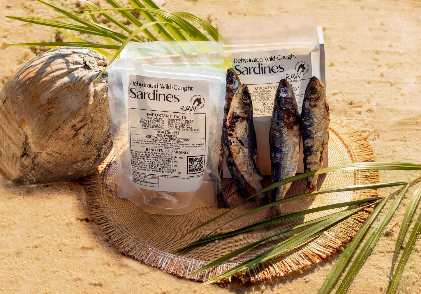 Dehydrated Wild-Caught Sardines for Cats & Dogs — 100% Single Ingredient | Raw Instincts Florida | Qty: 5 Fish - Tampa Home & Garden Store