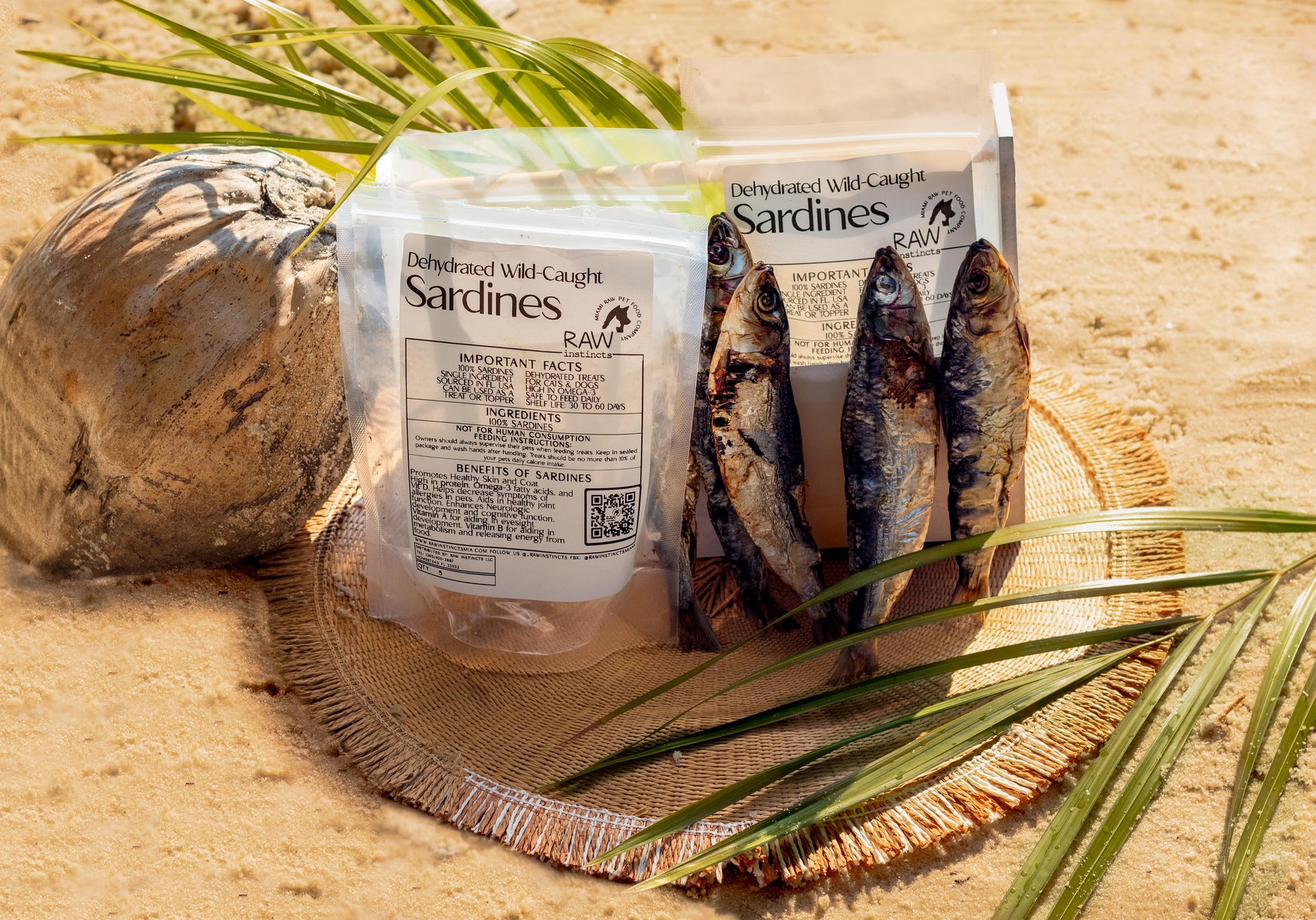 Dehydrated Wild-Caught Sardines for Cats & Dogs — 100% Single Ingredient | Raw Instincts Florida | Qty: 5 Fish - Tampa Home & Garden Store