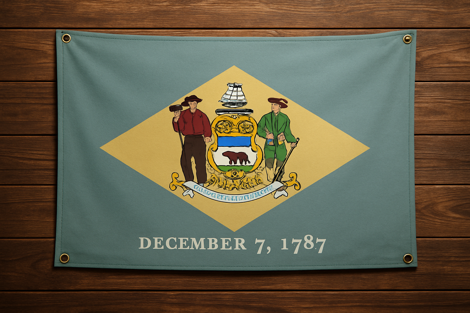 Delaware Flag with Grommets Along the Edges for Wall Hanging - Tampa Home & Garden Store