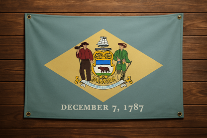 Delaware Flag with Grommets Along the Edges for Wall Hanging - Tampa Home & Garden Store