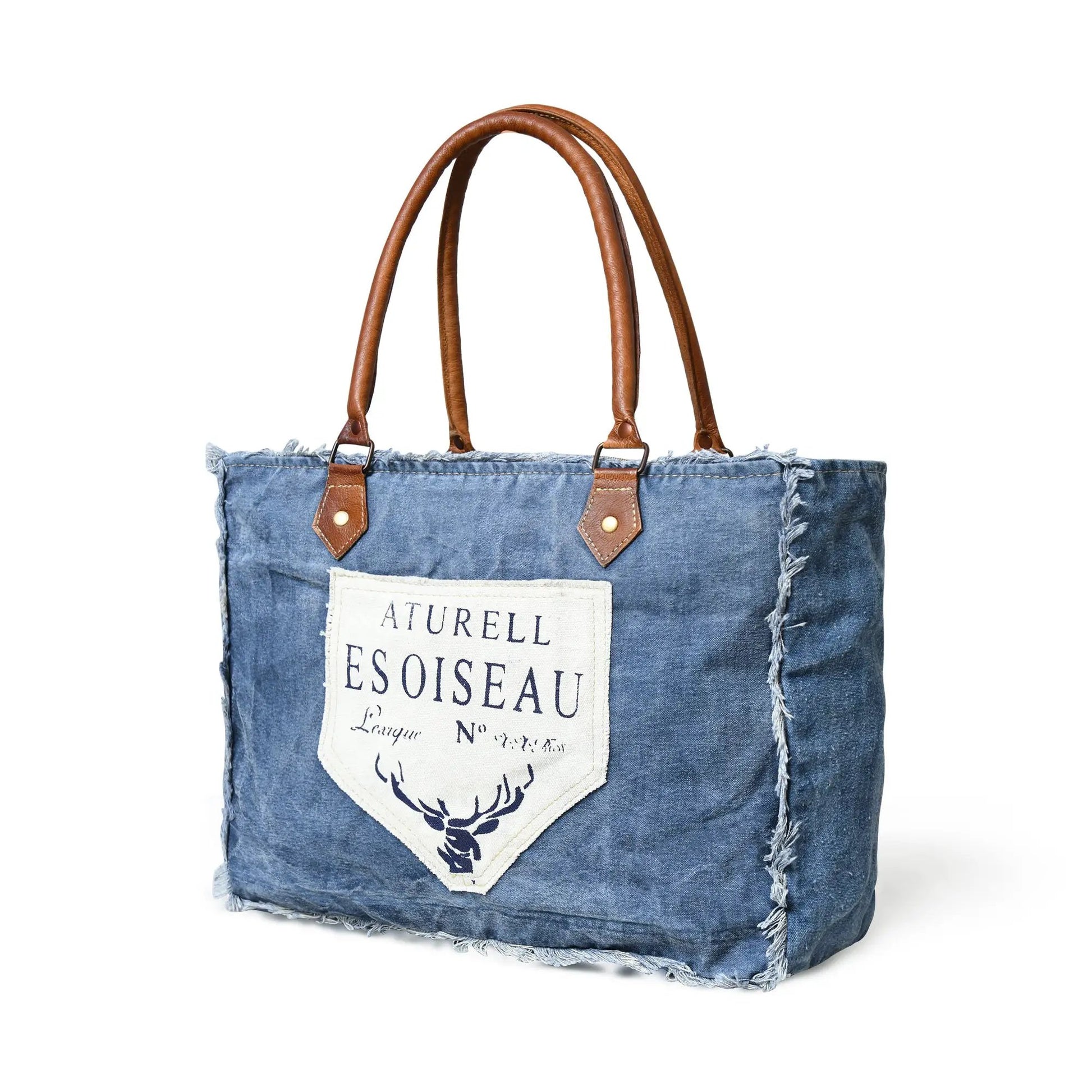 Denim Boho Chic Canvas Shoulder Bag - Tampa Home & Garden Store