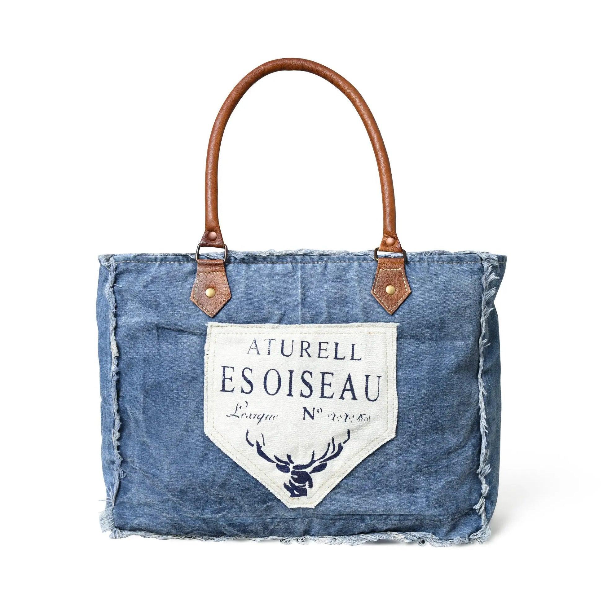 Denim Boho Chic Canvas Shoulder Bag - Tampa Home & Garden Store