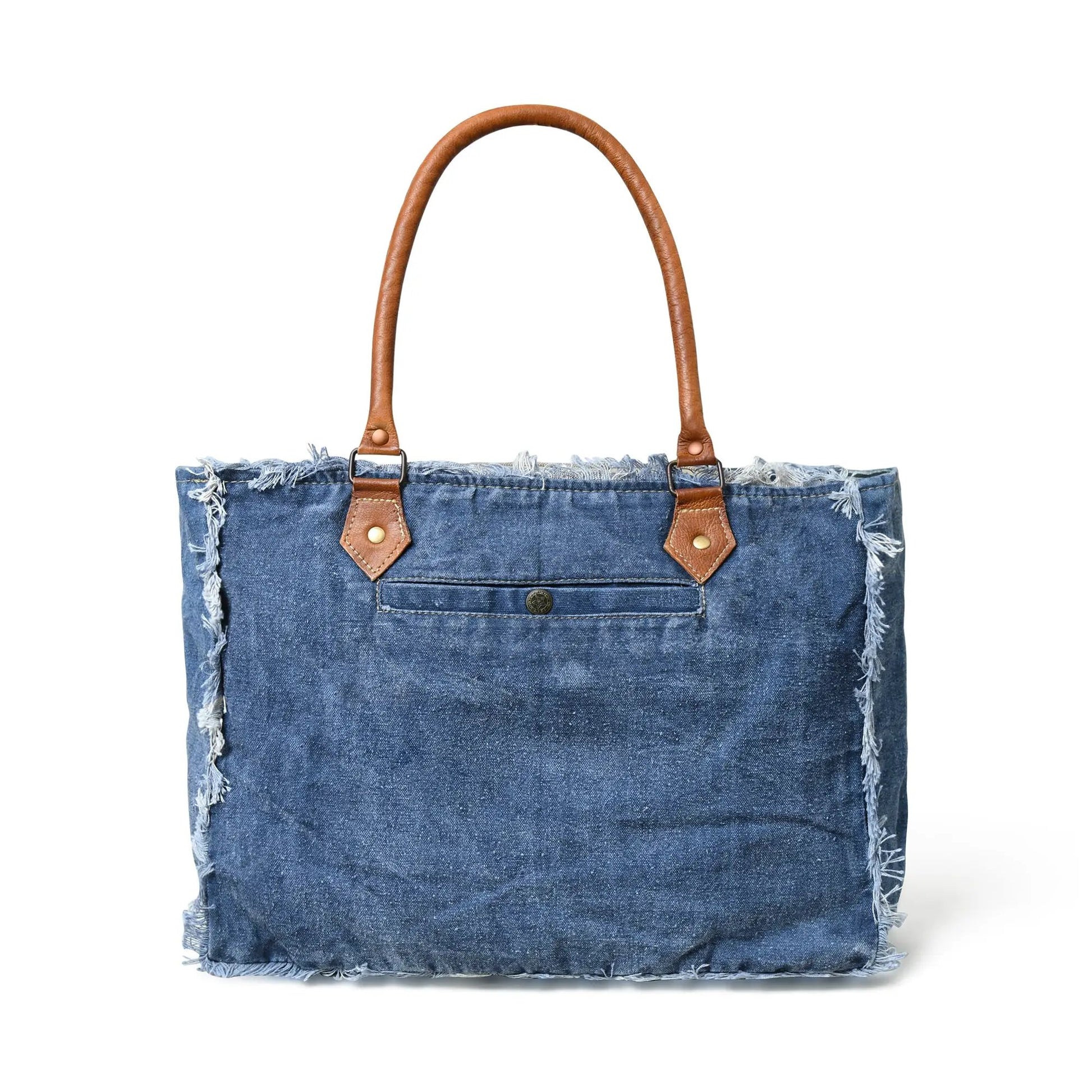 Denim Boho Chic Canvas Shoulder Bag - Tampa Home & Garden Store