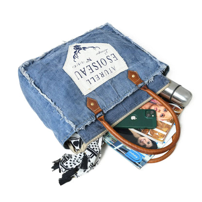 Denim Boho Chic Canvas Shoulder Bag - Tampa Home & Garden Store