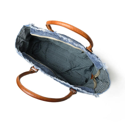 Denim Boho Chic Canvas Shoulder Bag - Tampa Home & Garden Store