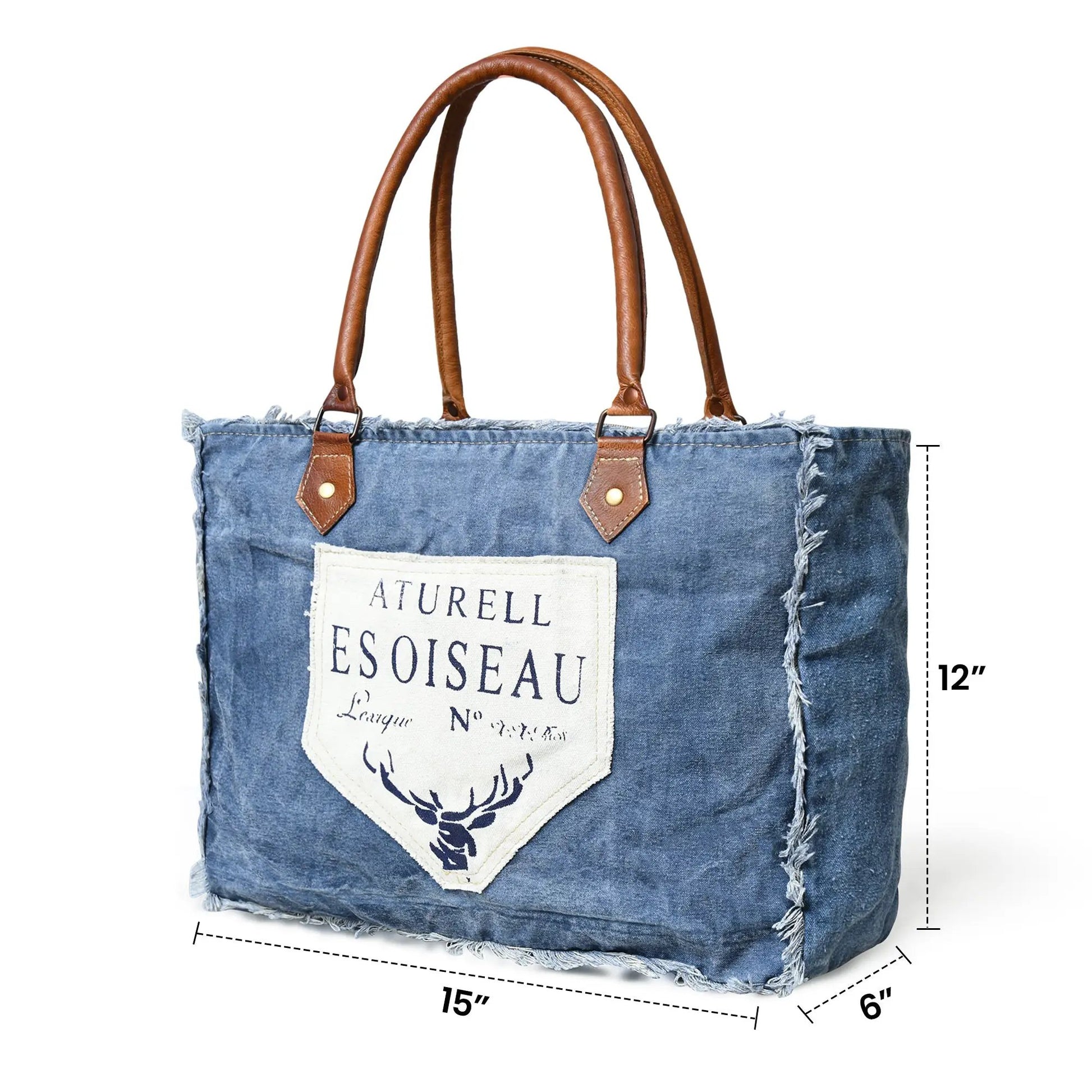 Denim Boho Chic Canvas Shoulder Bag - Tampa Home & Garden Store
