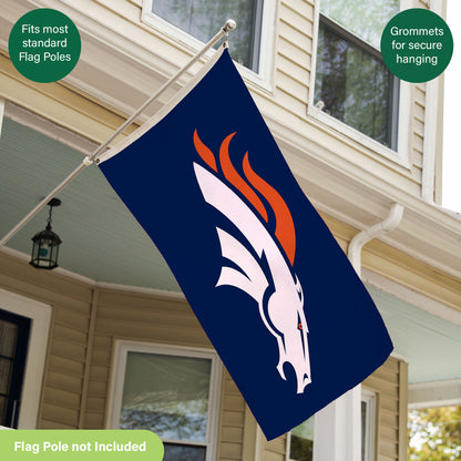 Denver Broncos Single Sided Flag with 2 Grommets, 3'x5' - Tampa Home & Garden Store