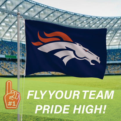 Denver Broncos Single Sided Flag with 2 Grommets, 3'x5' - Tampa Home & Garden Store