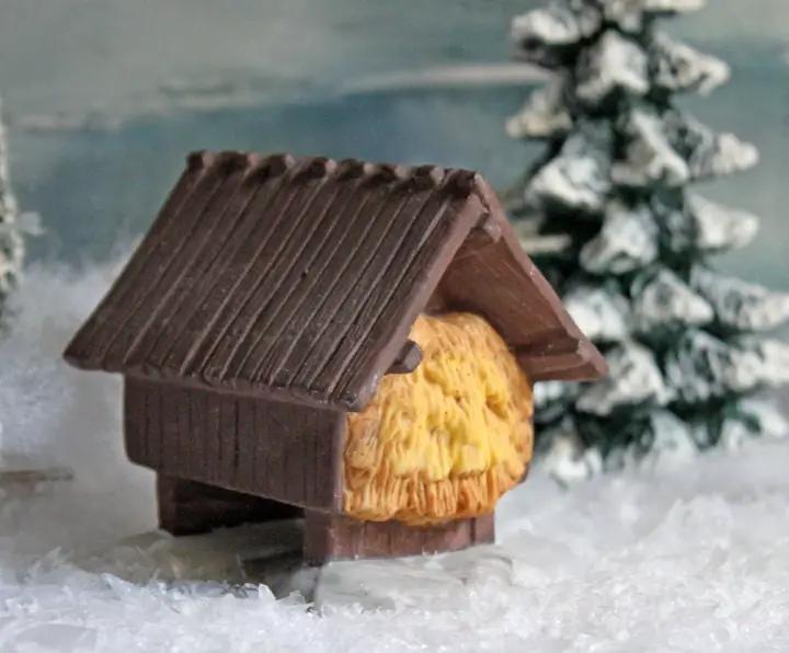 Department 56 Barn with Hay. Brown Roof Barn, Christmas Village Accessory. - Tampa Home & Garden Store