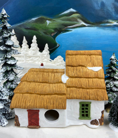Department 56 Christmas Village Accessories. Illuminated Cottage of Bob Cratchit and Tiny Tim. Dicken's Village Series. - Tampa Home & Garden Store