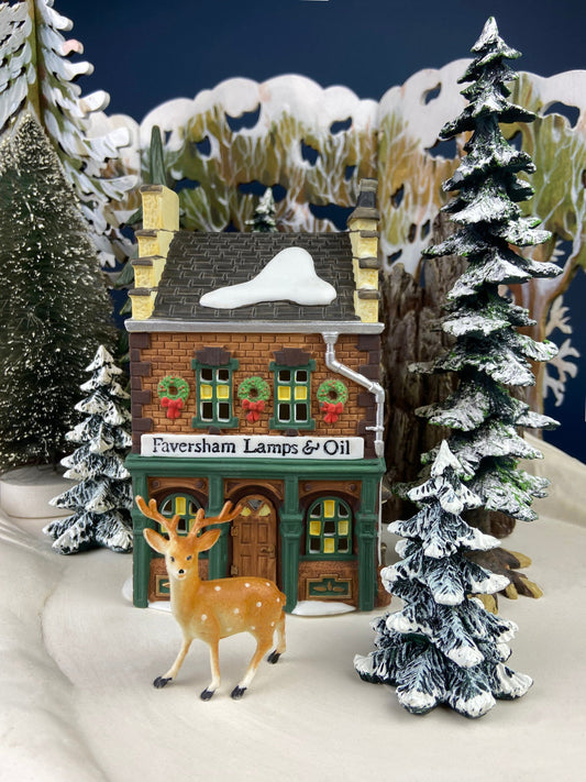 Department 56 Illuminated Christmas Village House. Faversham Lamps & Oil. Wicking, Whale Coal Oil, Glass Chimneys. Dicken's Village Series. - Tampa Home & Garden Store