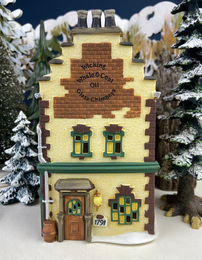 Department 56 Illuminated Christmas Village House. Faversham Lamps & Oil. Wicking, Whale Coal Oil, Glass Chimneys. Dicken's Village Series. - Tampa Home & Garden Store