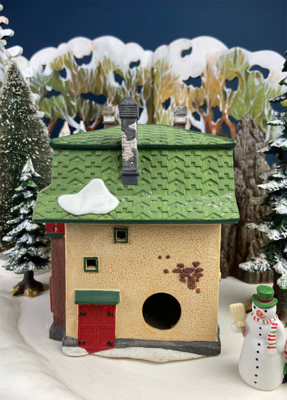 Department 56 Illuminated House. Elfie's Sleds and Skates. North Pole Series. Hand Painted Porcelain Building with Lights. Christmas Decor. - Tampa Home & Garden Store