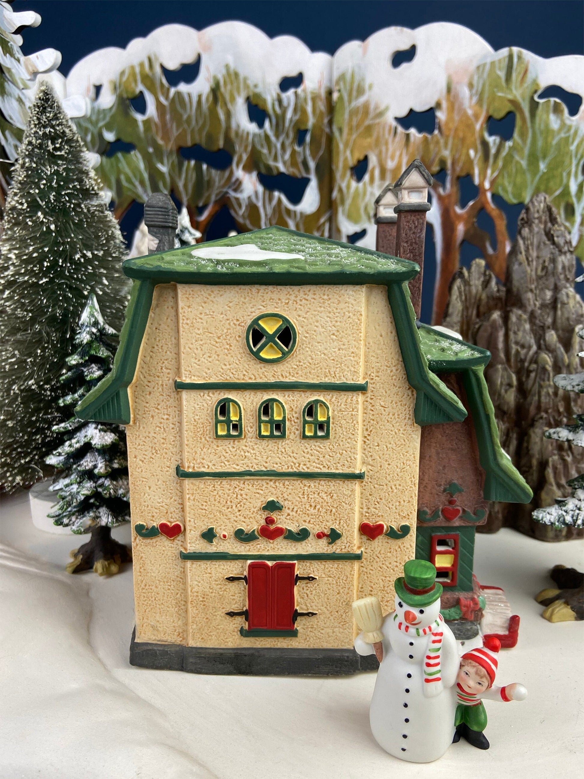 Department 56 Illuminated House. Elfie's Sleds and Skates. North Pole Series. Hand Painted Porcelain Building with Lights. Christmas Decor. - Tampa Home & Garden Store