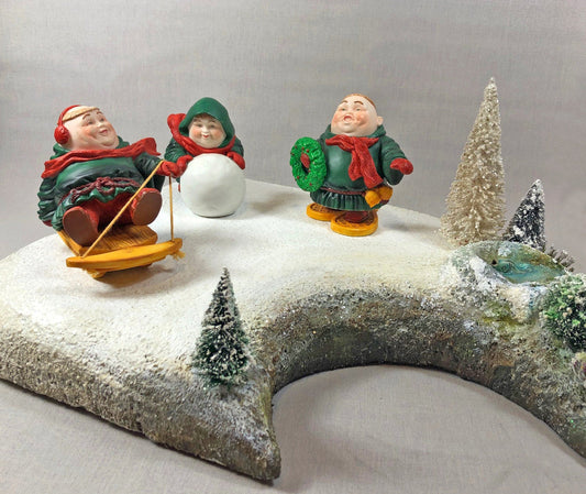 Department 56 Monks Christmas Figurines. Set of Three Merry Makers / Sebastian / Sigmond / Solomon. - Tampa Home & Garden Store