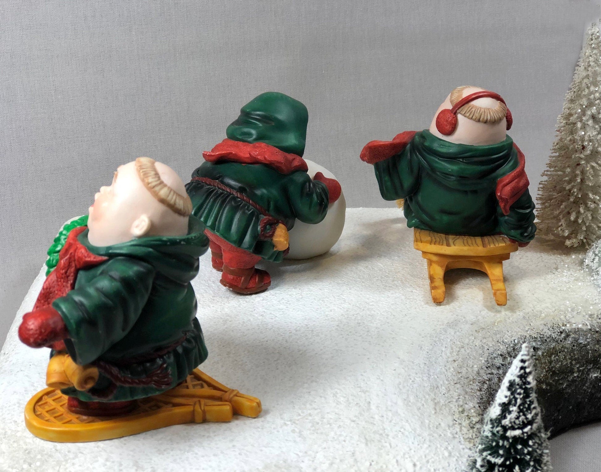 Department 56 Monks Christmas Figurines. Set of Three Merry Makers / Sebastian / Sigmond / Solomon. - Tampa Home & Garden Store