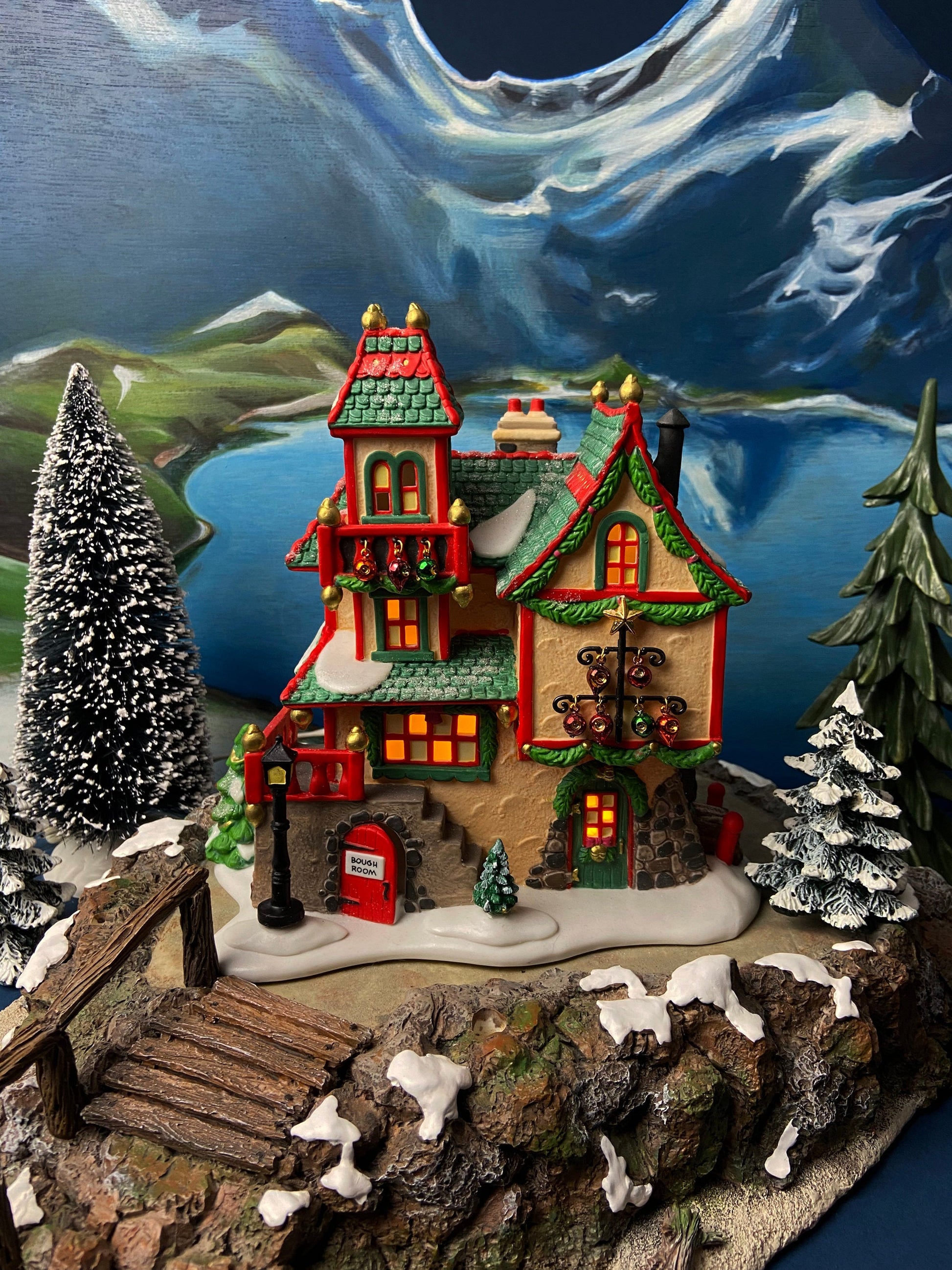 Department 56 North Pole Series Illuminated Christmas Village House - Glass Ornament Works - Tampa Home & Garden Store