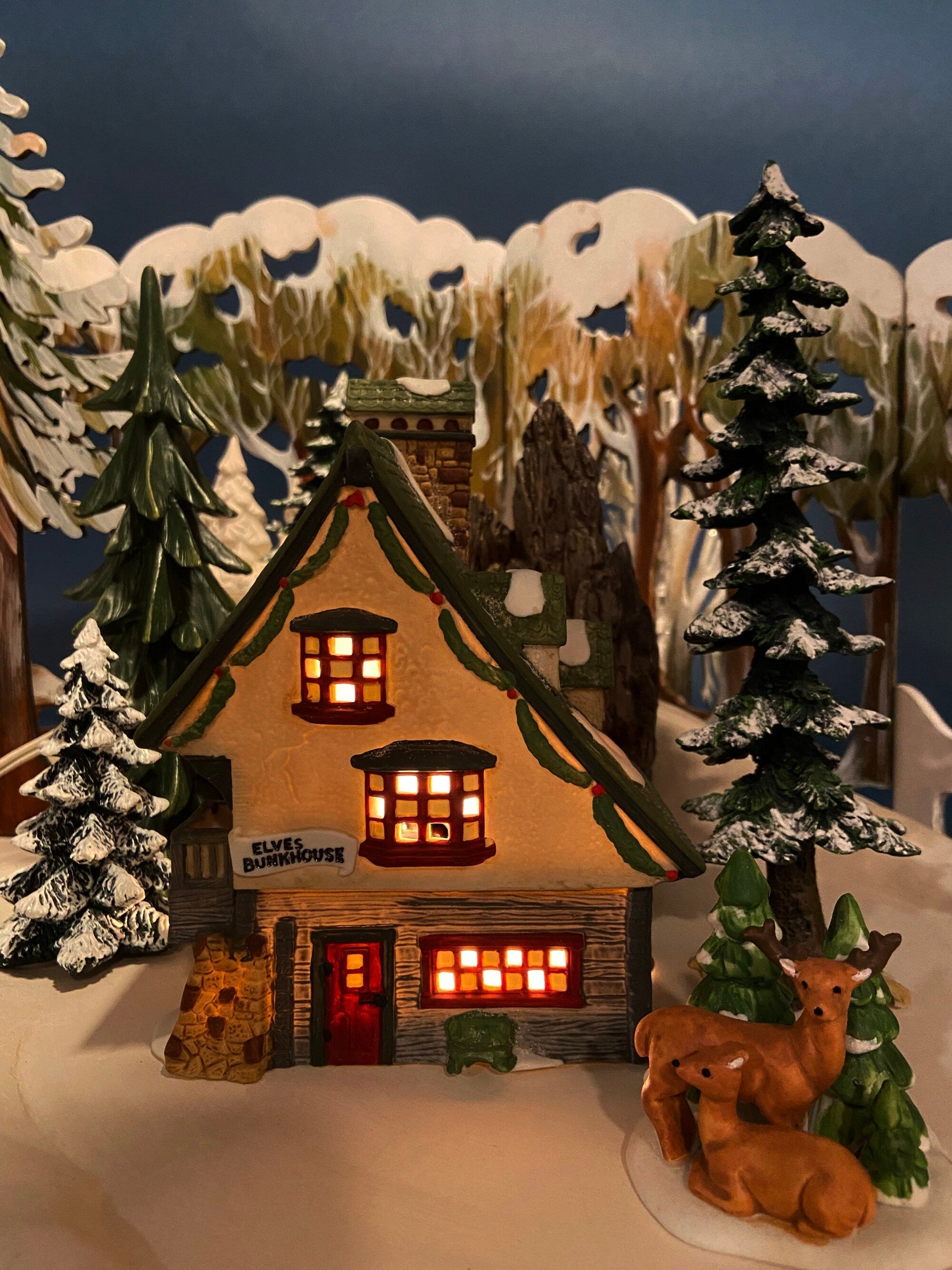 Dept. 56. Elves Bunkhouse.  Illuminated Christmas Village Porcelain House. North Pole Series. Holiday Decor. - Tampa Home & Garden Store
