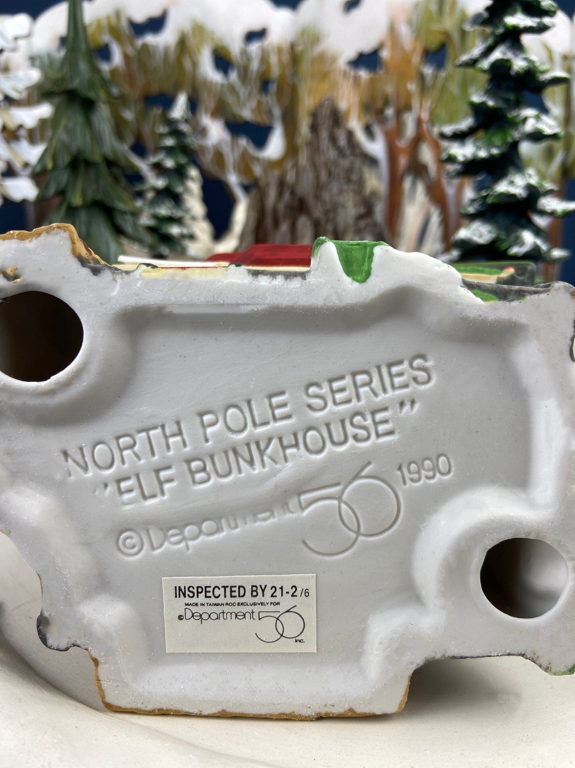 Dept. 56. Elves Bunkhouse.  Illuminated Christmas Village Porcelain House. North Pole Series. Holiday Decor. - Tampa Home & Garden Store