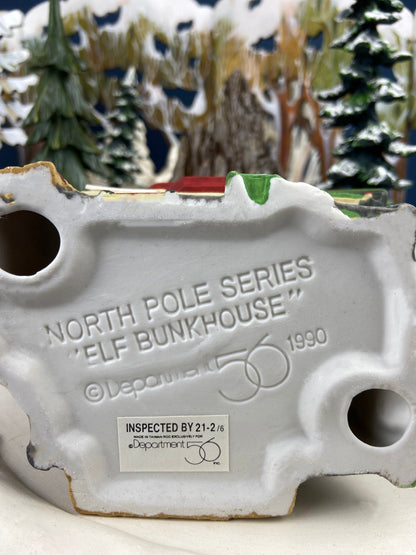 Dept. 56. Elves Bunkhouse.  Illuminated Christmas Village Porcelain House. North Pole Series. Holiday Decor. - Tampa Home & Garden Store