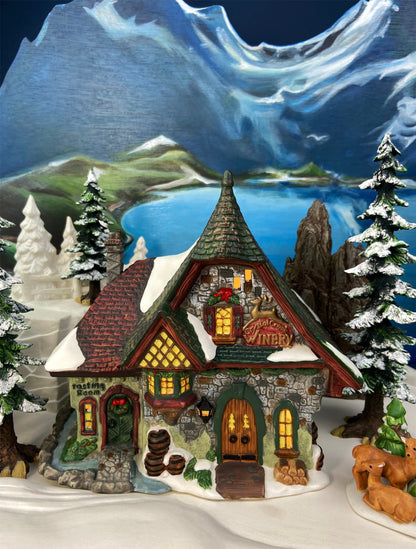 Dept. 56. Elves Bunkhouse.  Illuminated Christmas Village Porcelain House. North Pole Series. Holiday Decor. - Tampa Home & Garden Store