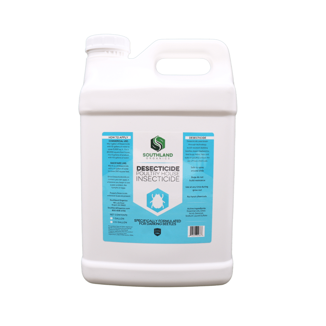 Poultry house insecticide for turkeys, ducks, and chickens, Desecticide.