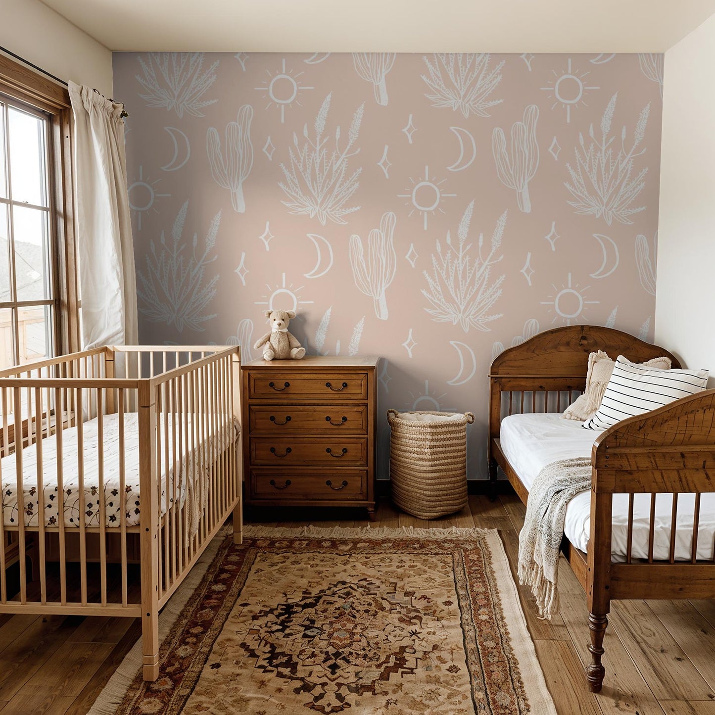 Desert Sky Wallpaper, large pattern, clay and white - Tampa Home & Garden Store