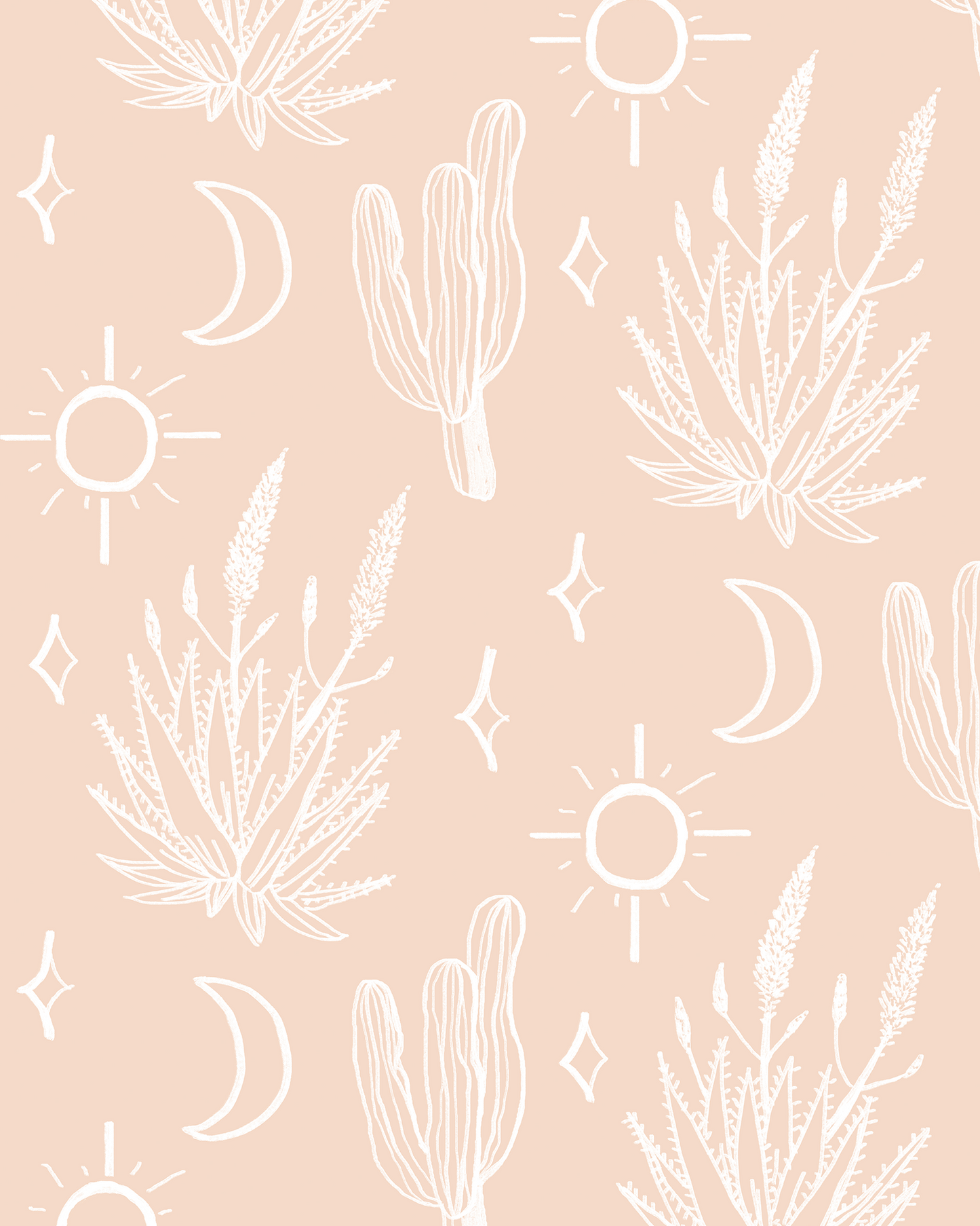 Desert Sky Wallpaper, large pattern, clay and white - Tampa Home & Garden Store