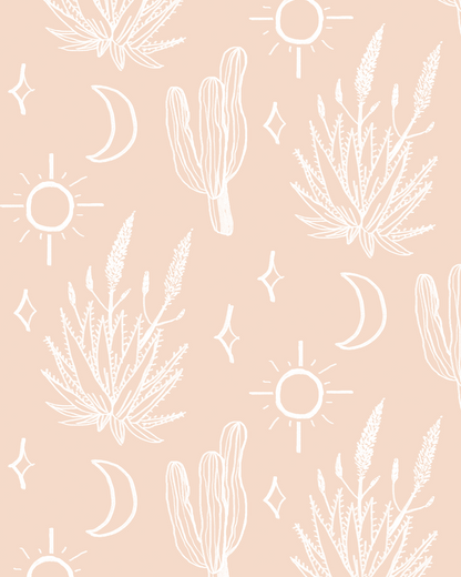 Desert Sky Wallpaper, large pattern, clay and white - Tampa Home & Garden Store