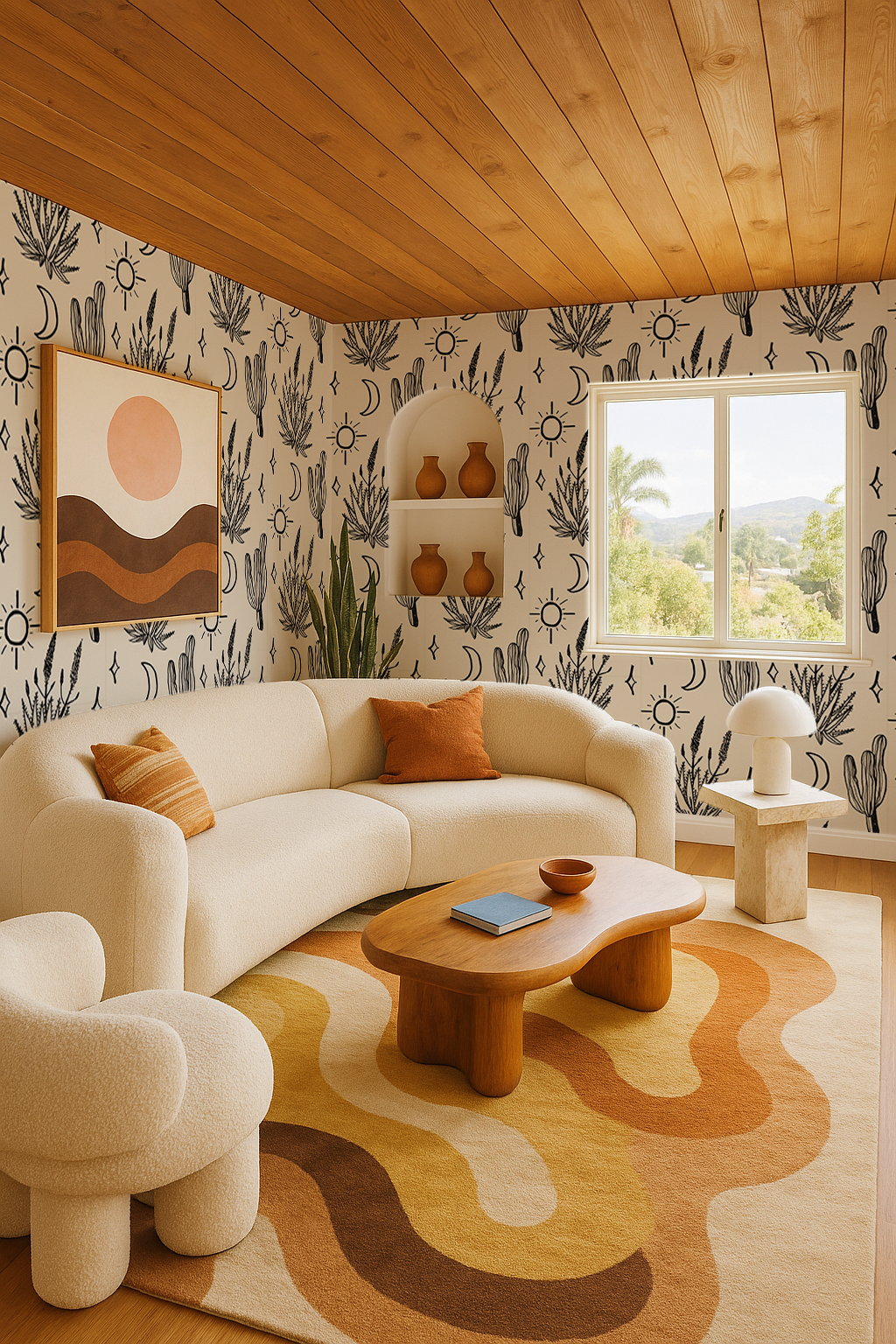 Desert Sky Wallpaper, large pattern, sand and black - Tampa Home & Garden Store