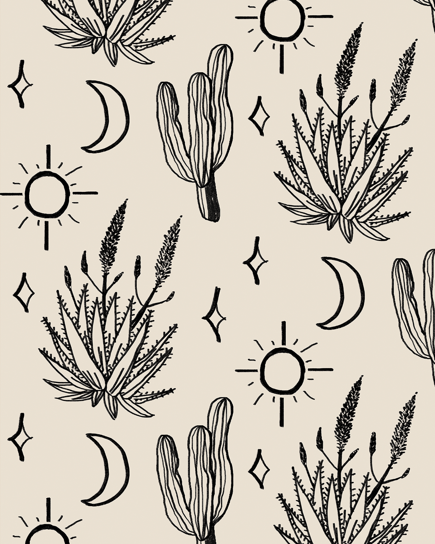 Desert Sky Wallpaper, large pattern, sand and black - Tampa Home & Garden Store