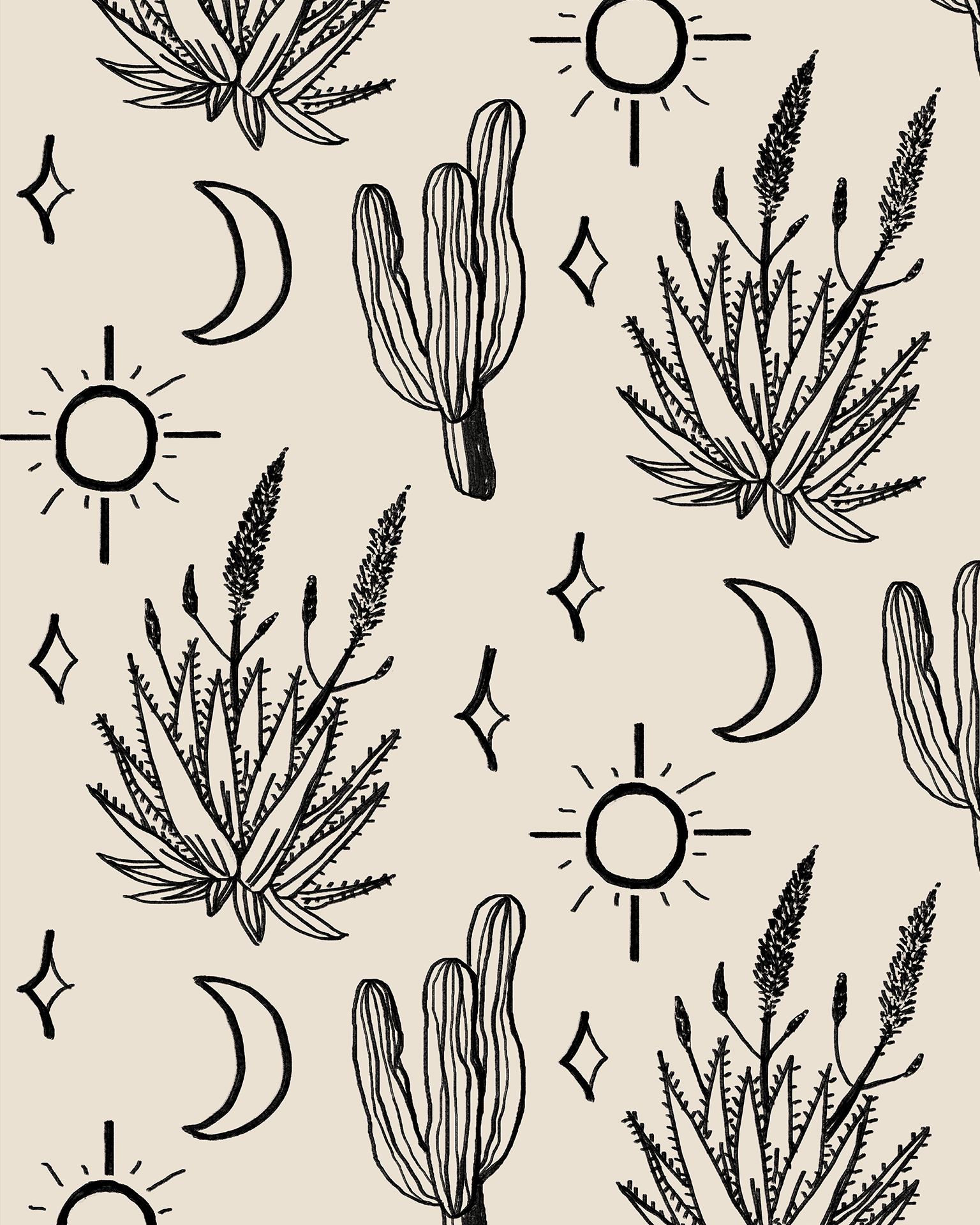 Desert Sky Wallpaper, large pattern, sand and black - Tampa Home & Garden Store