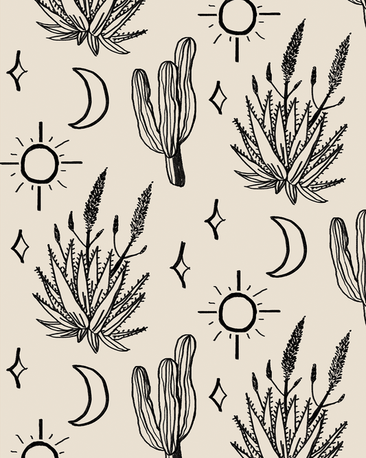 Desert Sky Wallpaper, large pattern, sand and black - Tampa Home & Garden Store