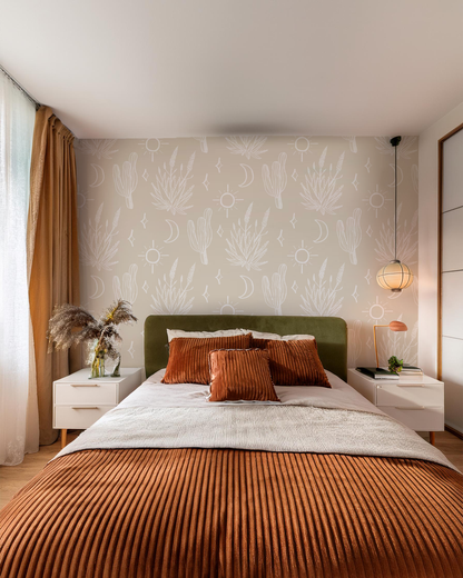 Desert Sky Wallpaper, large pattern, sand and white - Tampa Home & Garden Store