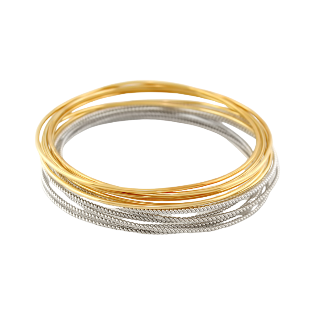 Socialite Stackable Bangle Set gold- and silver-tone slip-on bracelets by Lauren G Adams on Tampa Home & Garden Store