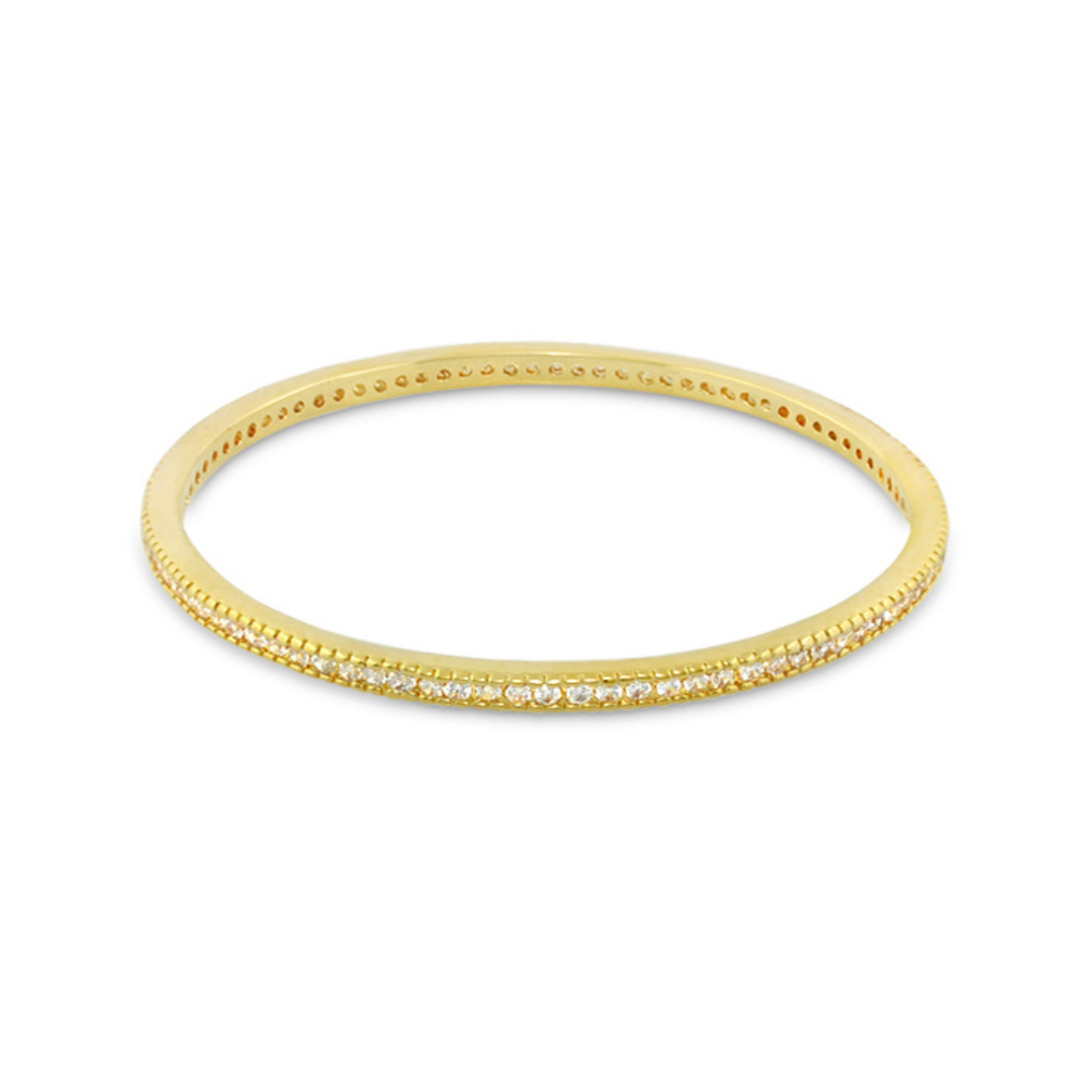 Glamour Pave Stackable Bangle gold slip-on bracelet with pave diamonds by Lauren G Adams on Tampa Home & Garden Store