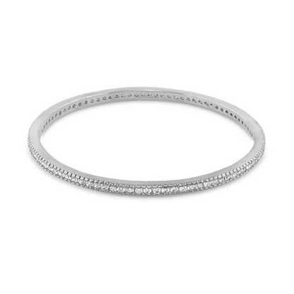 Glamour Pave Stackable Bangle, silver tone slip-on bracelet with pavé crystals by Lauren G Adams on Tampa Home & Garden Store