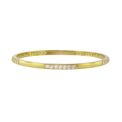 a Refined Solitaire Stackable Bangle In Gold