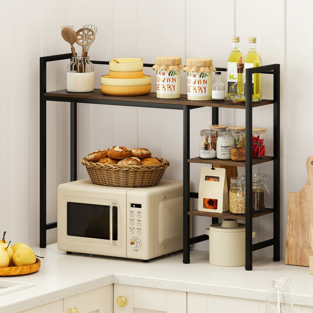 Desktop Bookshelf 38.5in with Storage Display Rack by DirectDeals, black frame, wood shelves on Tampa Home & Garden Store