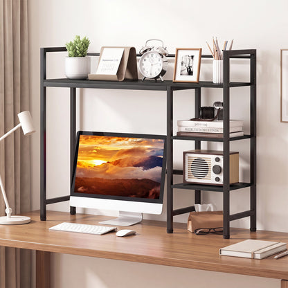Desktop Bookshelf 38.5-inch with Storage Display Rack, black metal frame on Tampa Home & Garden Store