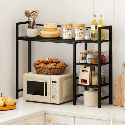 Desktop Bookshelf 38.5 in black metal with rack by DirectDeals, top with bowls and jars on Tampa Home & Garden Store