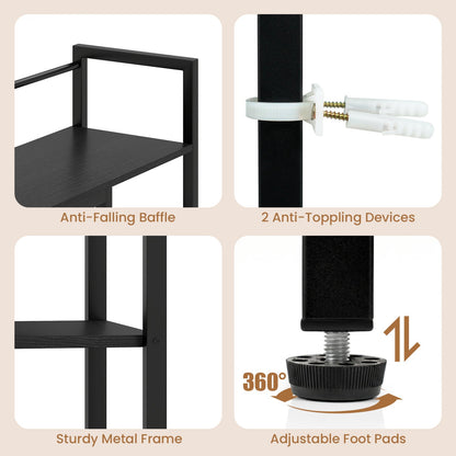 DirectDeals Desktop Bookshelf 38.5in black metal with anti-fall baffle on Tampa Store on Tampa Home & Garden Store