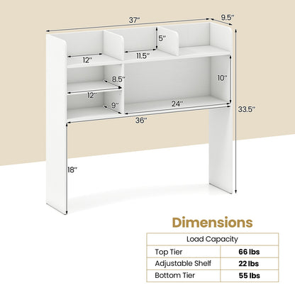 Desktop Bookshelf Countertop Storage Hutch with 6 Shelves