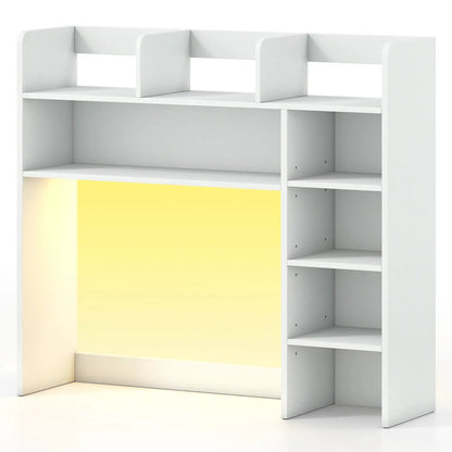 Desktop Bookshelf with LED Lights and Organizer