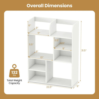 Desktop Display Rack With Eight Open Cubes