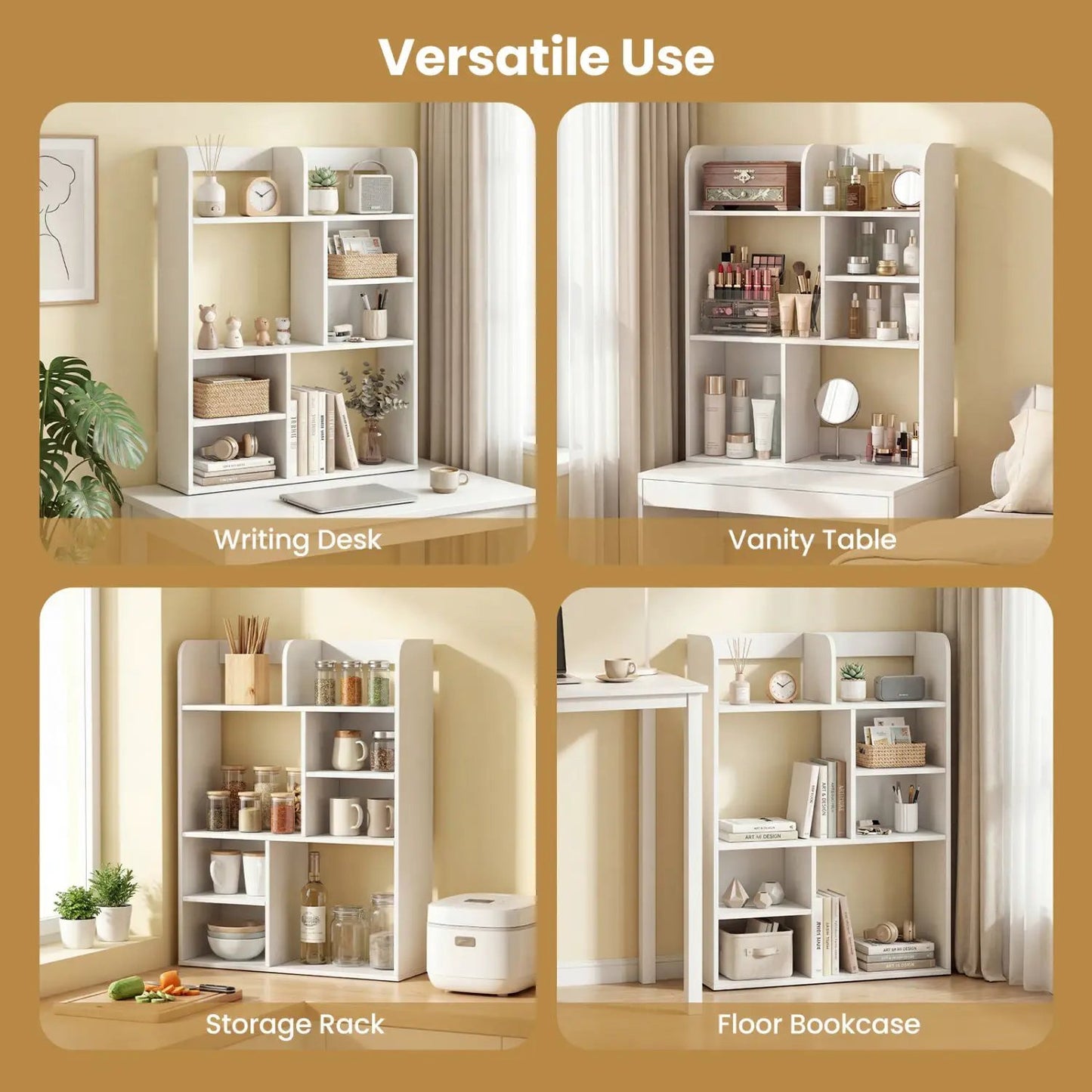 Desktop Display Rack With Eight Open Cubes