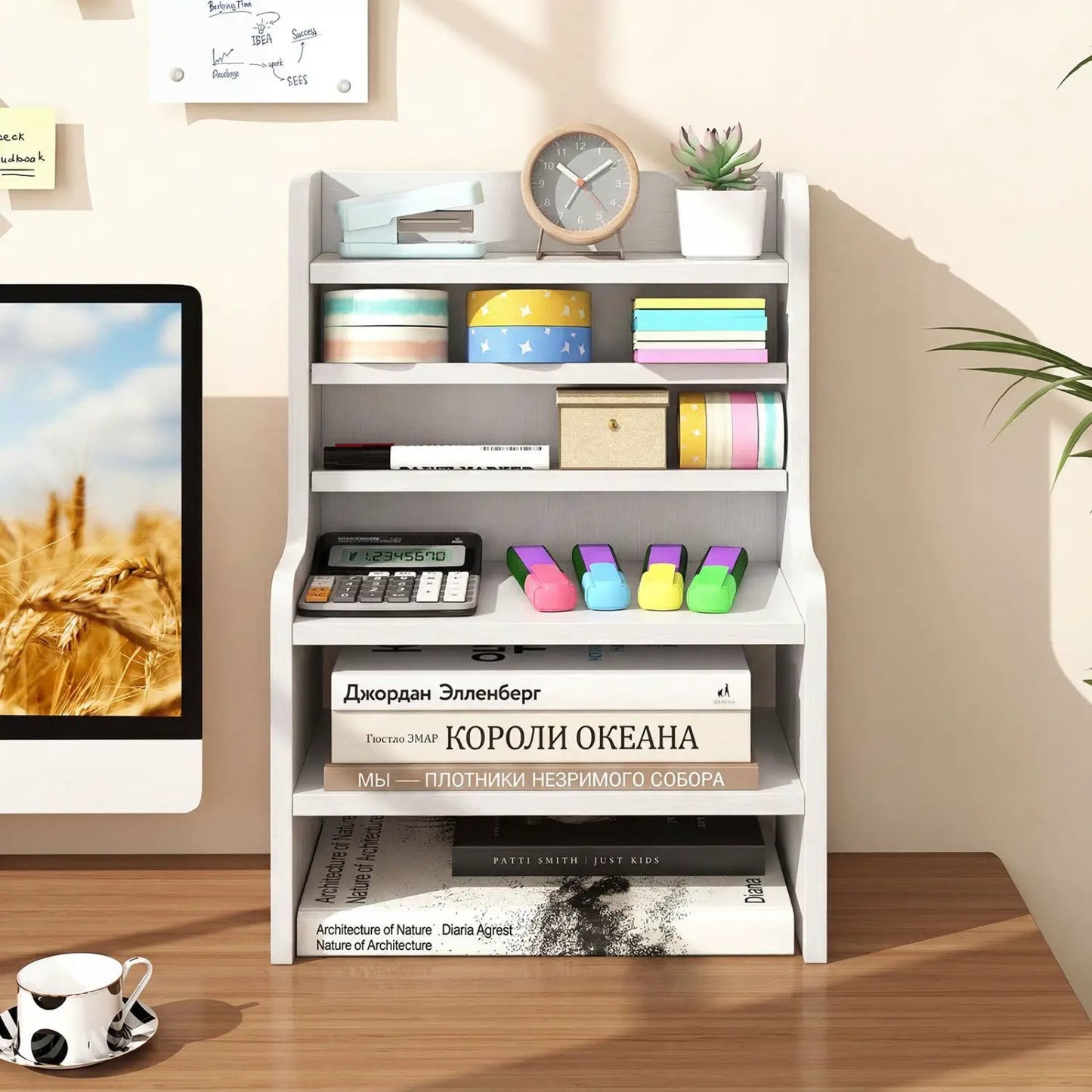 6-Tier Desktop Organizer with Removable Shelves