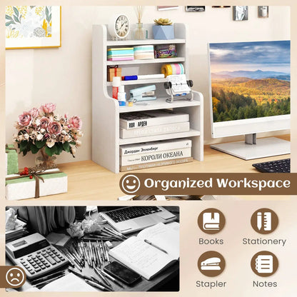 6-Tier Desktop Organizer with Removable Shelves