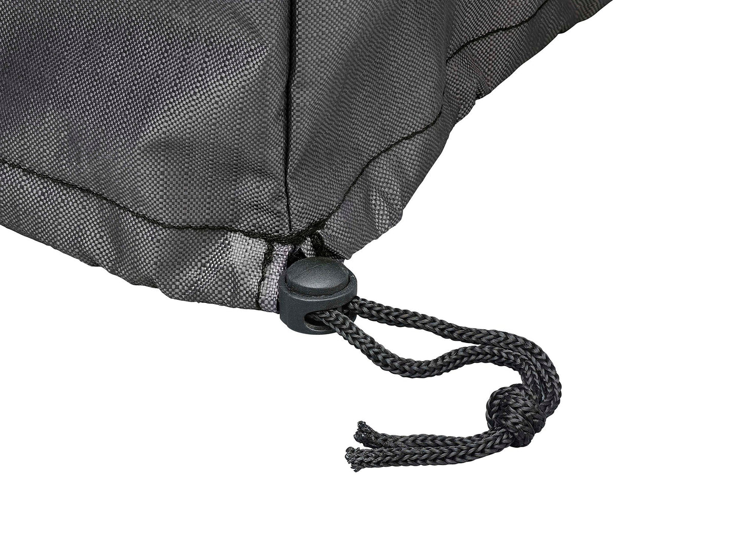Shield Mercury cover for 587 fits oval/rectangle tables, black woven fabric with drawcord on Tampa Home & Garden Store