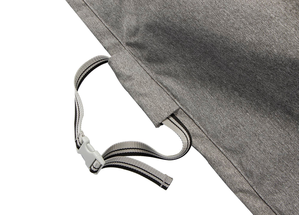 Round fire table cover Platinum gray fabric with adjustable strap buckle Shield Outdoor Covers on Tampa Home & Garden Store